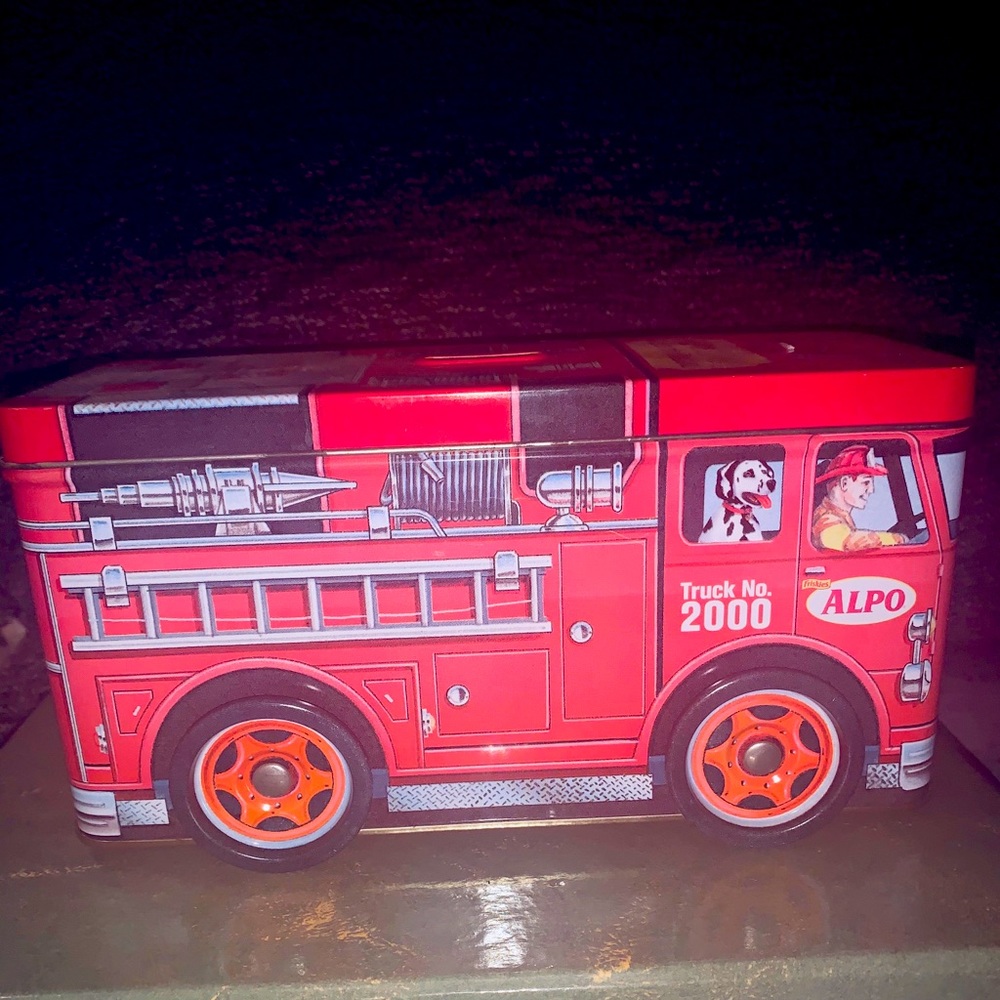 Vintage tin metal Alpo 2000 collectible truck/bank